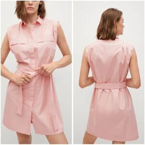 Mango Belted Shirt Cotton Dress